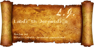 Labáth Jeremiás névjegykártya